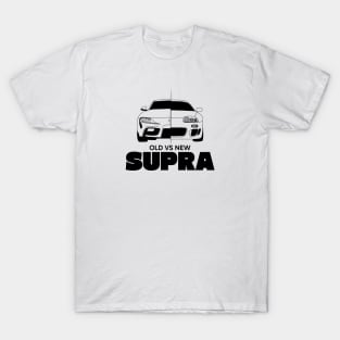 Old vs New Supra Black Outline T-Shirt